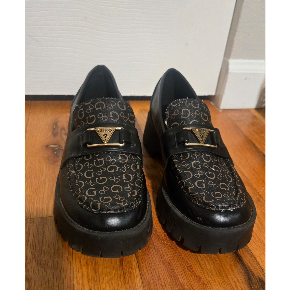 Women's Black and Gold Loafers